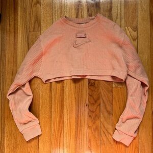 Nike cropped yoga sweater orange